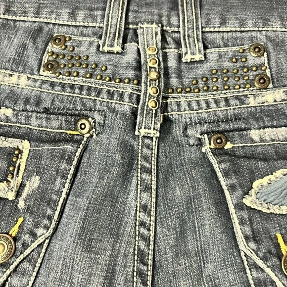 Robin's Jeans Long Flap Studded Blue Size 42 x 34 D5095 - Picture 14 of 14